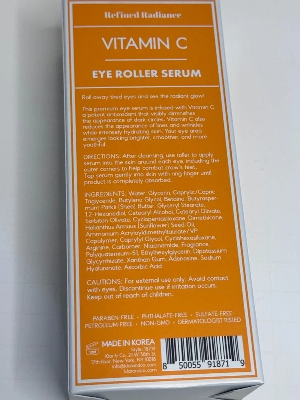 Refined Radiance Vitamin C Eye Roller Serum 1 Fl Oz Diminishes Dark Circles Wrin